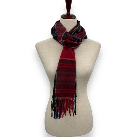 NEW Style & Co Red Blue Plaid Fringe Scarf Soft and cozy tartan Macy's winter - Picture 7 of 9
